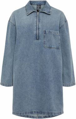 PIECES Košeľové šaty 'PCRene'  modrá denim