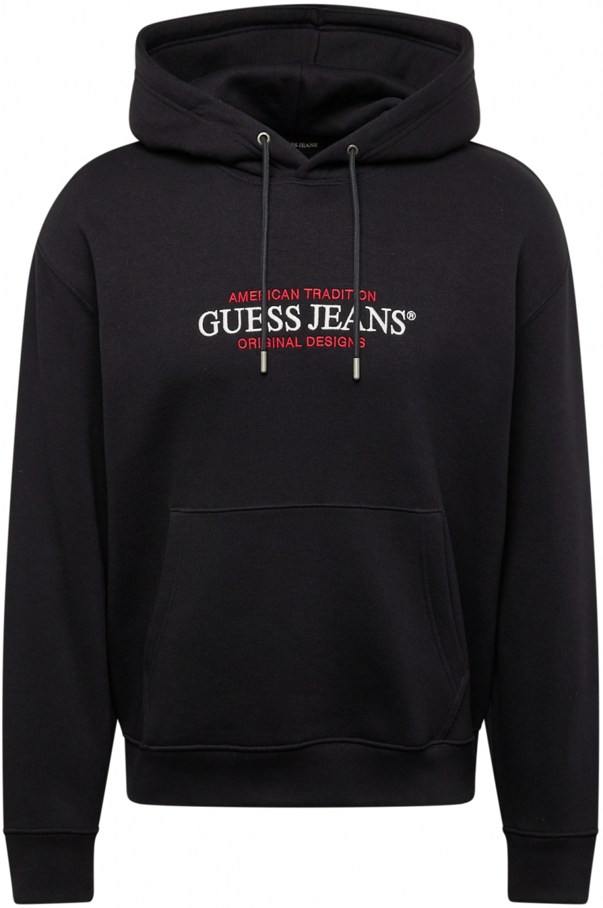 GUESS JEANS Mikina  červená / čierna / biela