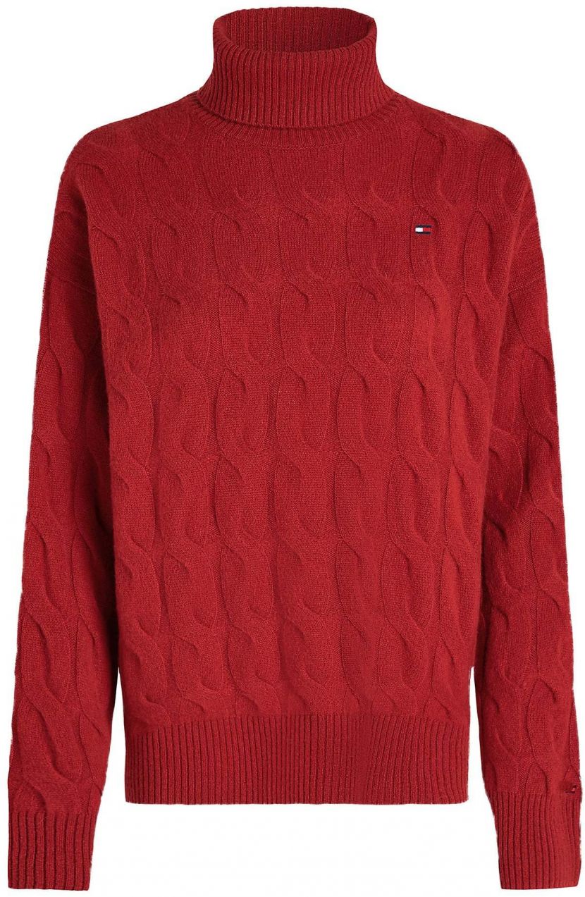 Tommy Hilfiger Curve Sveter  tmavočervená