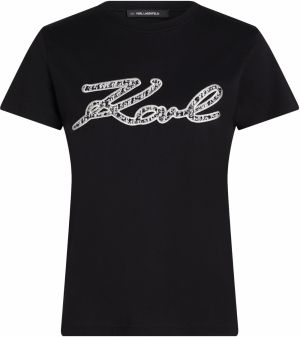 Karl Lagerfeld Tričko  čierna / biela