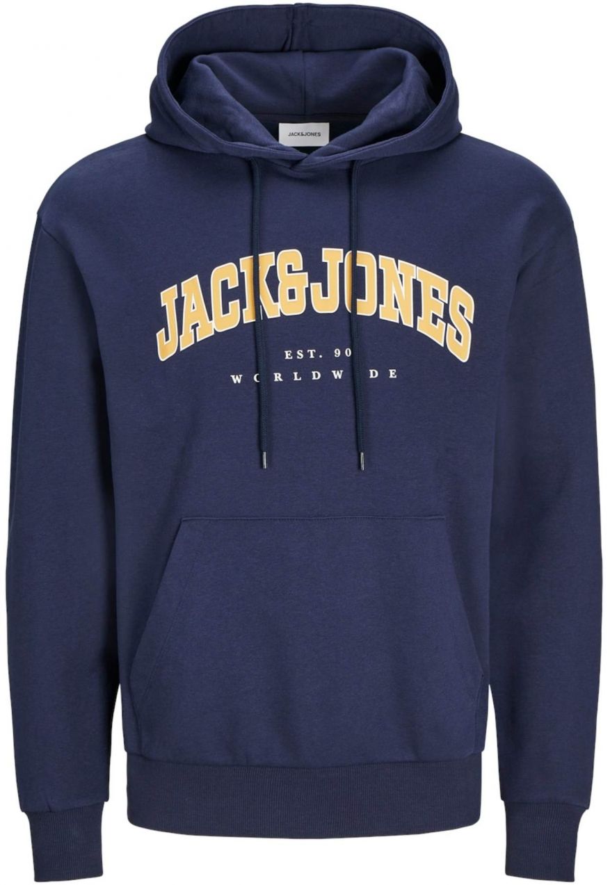 JACK & JONES Mikina 'JJECaleb'  námornícka modrá / citrónová / biela