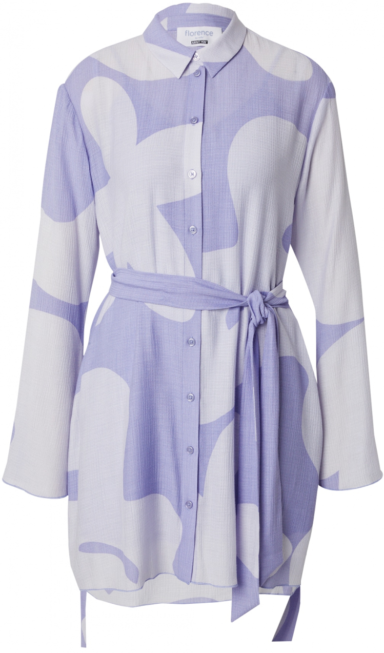 florence by mills exclusive for ABOUT YOU Košeľové šaty 'Golden Leaf'  orgovánová / biela