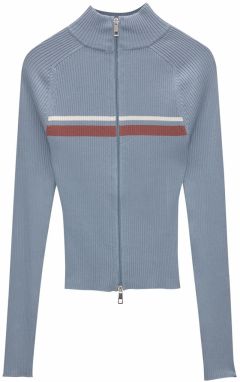 Pull&Bear Kardigán  svetlomodrá / červená / biela