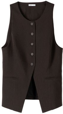 Bershka Vesta k obleku  tmavohnedá / tmavosivá