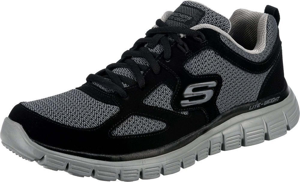 SKECHERS Nízke tenisky 'BURNS - AGOURA'  sivá melírovaná / čierna