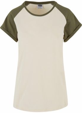 Urban Classics Tričko  krémová / olivová
