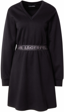 Karl Lagerfeld Šaty  čierna / strieborná