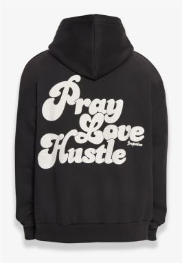 Dropsize Mikina 'Pray Love Hustle'  čierna / biela