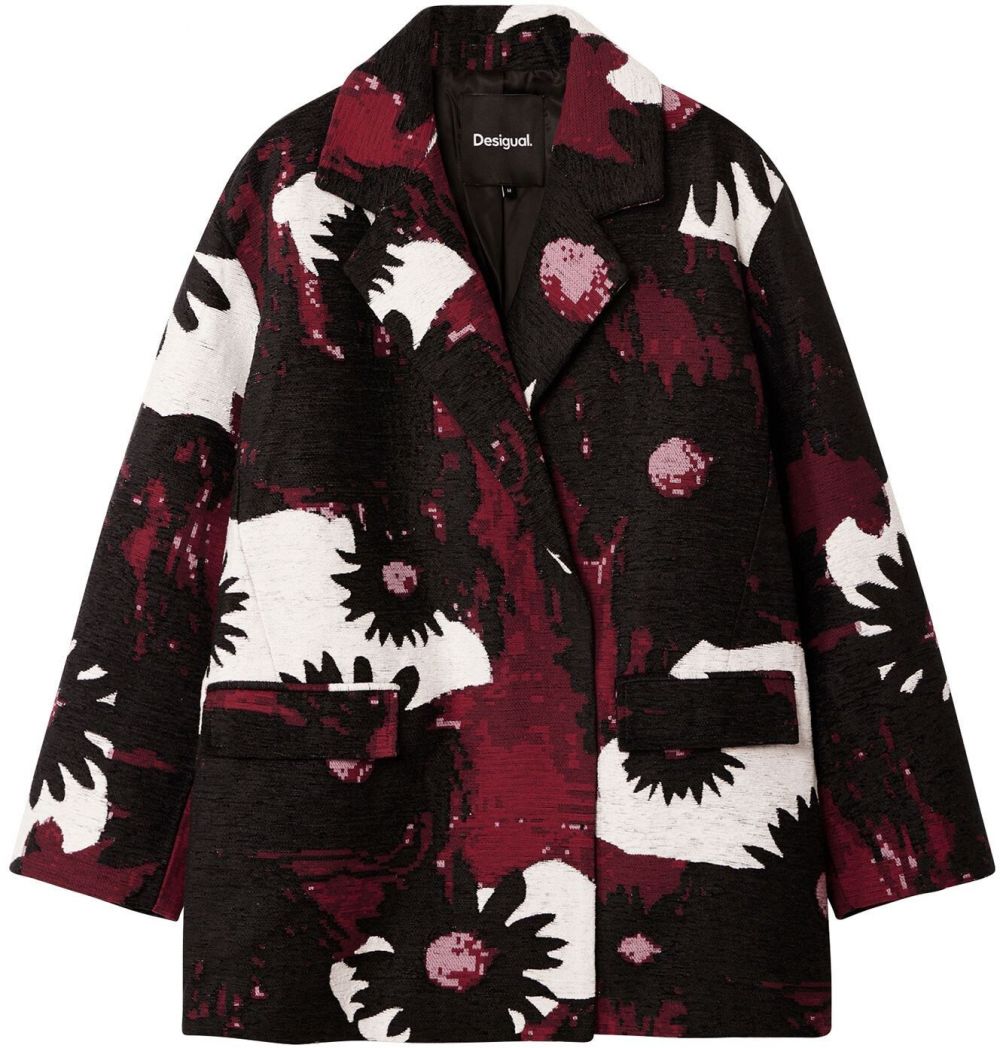 Desigual Blejzer  bordová / čierna / biela