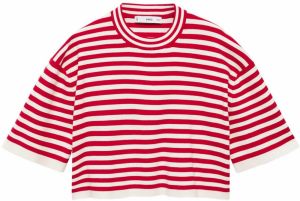 MANGO Sveter 'Grumete'  ohnivo červená / biela