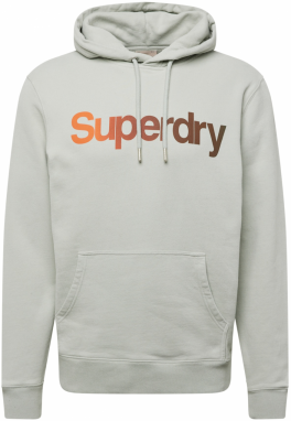 Superdry Mikina  svetlosivá / oranžová
