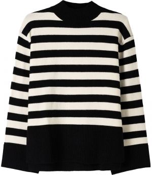 Bershka Sveter  čierna / biela ako vlna
