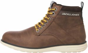 JACK & JONES Šnurovacie čižmy 'JFWDenver'  hnedá / tmavohnedá / biela