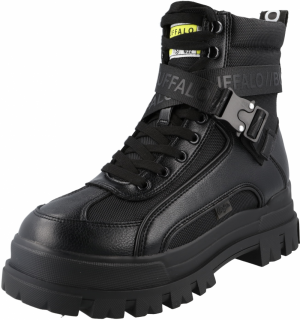 BUFFALO Šnurovacie čižmy 'ASPHA COM1 LACEUP MID'  svetlozelená / čierna / biela