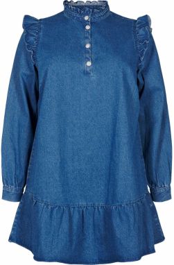 Zizzi Košeľové šaty 'Elova'  modrá denim
