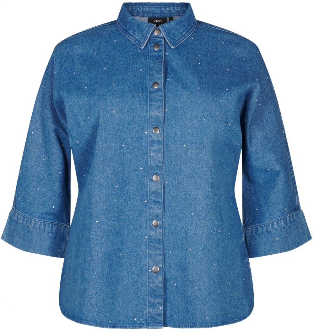 Zizzi Blúzka 'ELOVA'  čierny denim