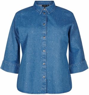 Zizzi Blúzka 'ELOVA'  čierny denim