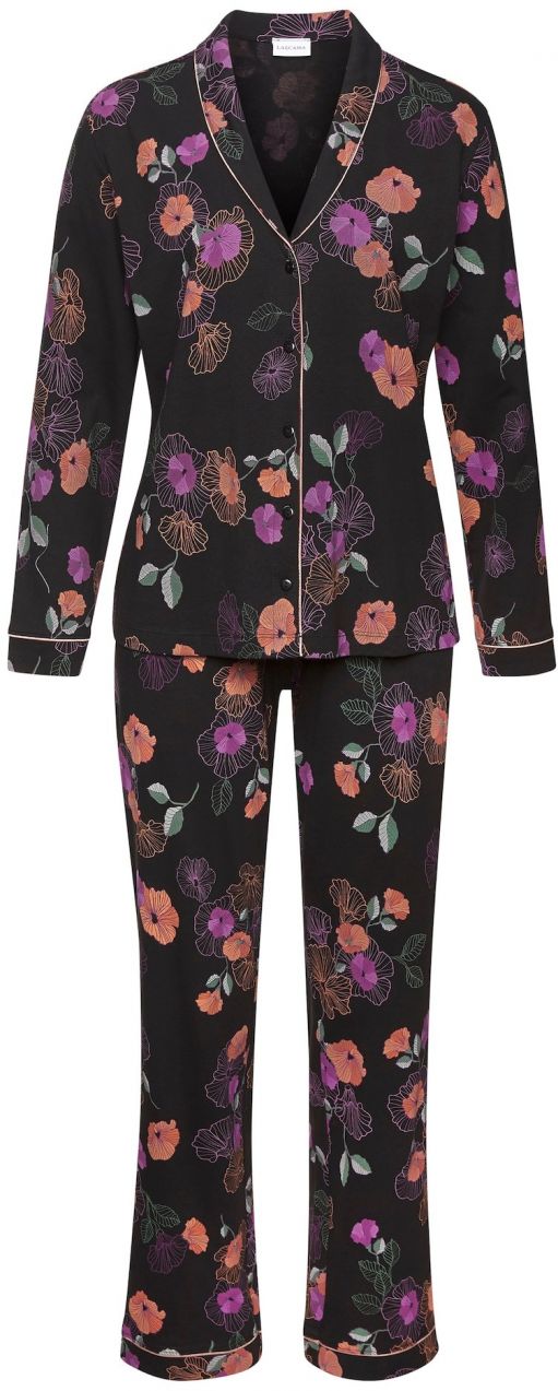 VIVANCE Pyžamo  svetlozelená / fialová / koralová / čierna