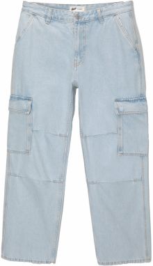 Pull&Bear Rifľové kapsáče  pastelovo modrá