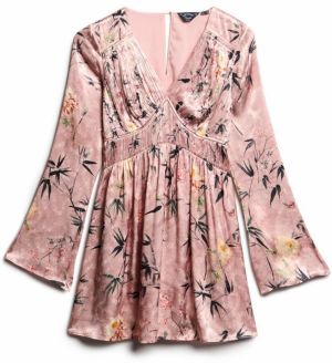 Superdry Šaty  zelená / oranžová / ružová / čierna