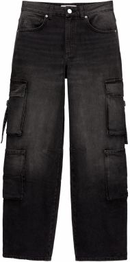 Pull&Bear Rifľové kapsáče  čierny denim
