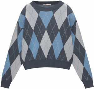 Pull&Bear Sveter  svetlomodrá / tmavomodrá / sivobéžová