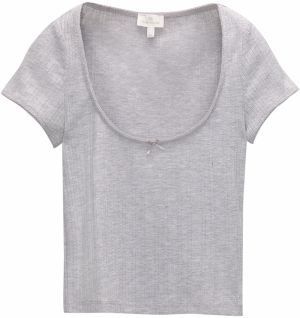 Pull&Bear Tričko  sivá melírovaná