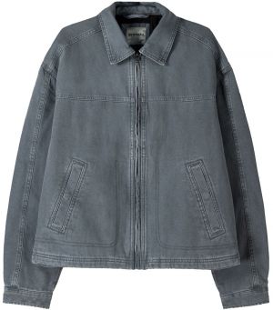 Bershka Prechodná bunda  tmavozelená