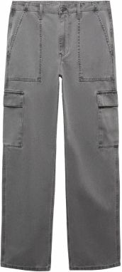 MANGO Rifľové kapsáče  sivý denim