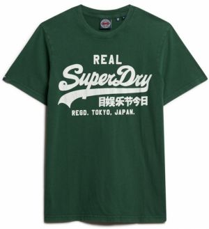 Superdry Tričko 'Classic'  jedľová / biela