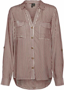 VERO MODA Blúzka 'VMBumpy'  vínovo červená / biela