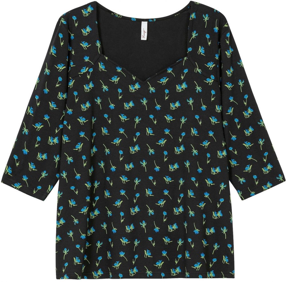 SHEEGO Tričko  tmavomodrá / svetlozelená / čierna