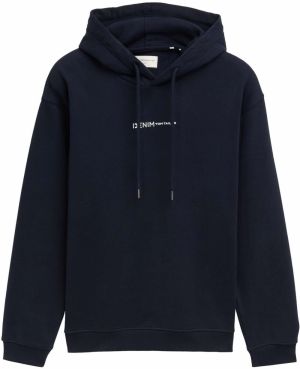 TOM TAILOR DENIM Mikina  tmavomodrá / biela