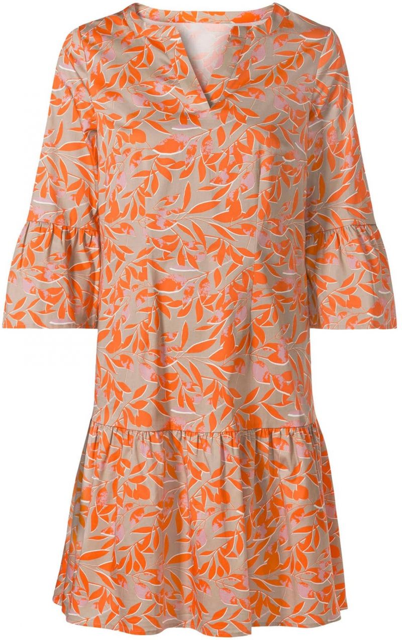 heine Šaty  tmavobéžová / oranžová / rosé / biela