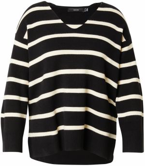 Vero Moda Curve Sveter 'VMCSaba'  čierna / biela