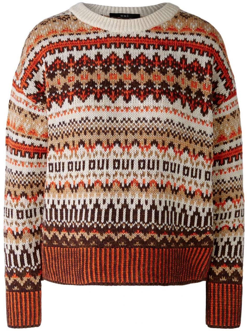 OUI Sveter  svetlobéžová / tmavobéžová / hnedá / oranžová