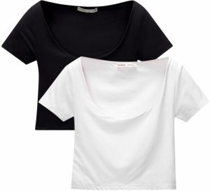 Pull&Bear Tričko  čierna / biela