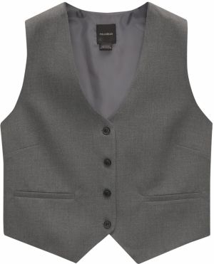 Pull&Bear Vesta k obleku  sivá melírovaná