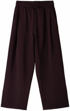 Bershka Plisované nohavice  burgundská