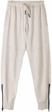 Bershka Nohavice  piesková / čierna