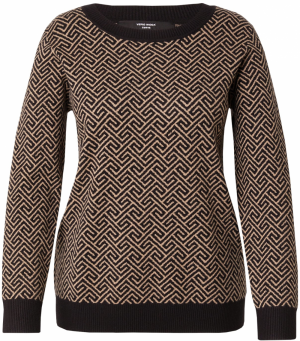 Vero Moda Curve Sveter 'VMCARIA'  béžová / čierna