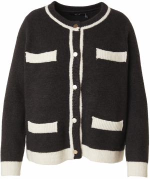 Vero Moda Curve Kardigán 'VMCRANIA'  krémová / čierna