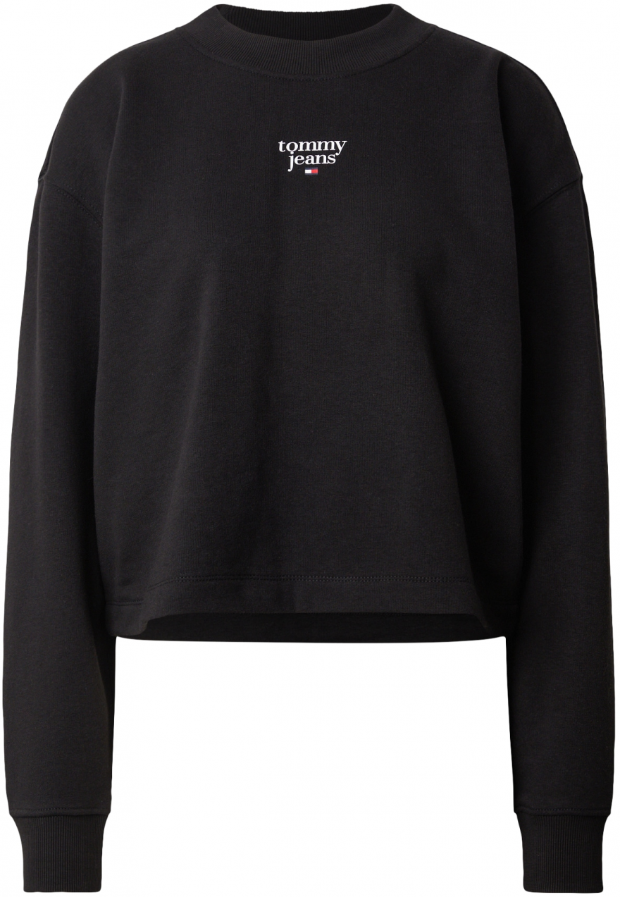 Tommy Jeans Curve Mikina 'Essential'  čierna / biela