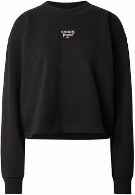 Tommy Jeans Curve Mikina 'Essential'  čierna / biela