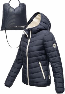 MARIKOO Prechodná bunda 'Pack Mich Ein'  námornícka modrá / prírodná biela