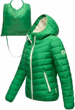 MARIKOO Prechodná bunda 'Pack Mich Ein'  zelená / biela