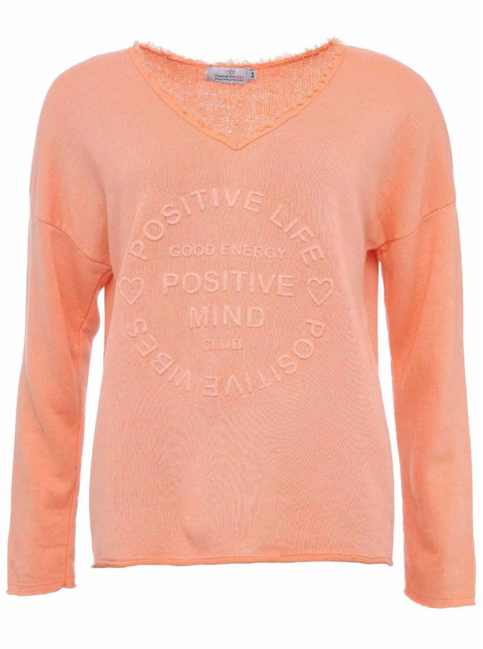 Zwillingsherz Mikina 'Positive Mind'  oranžová / svetlooranžová