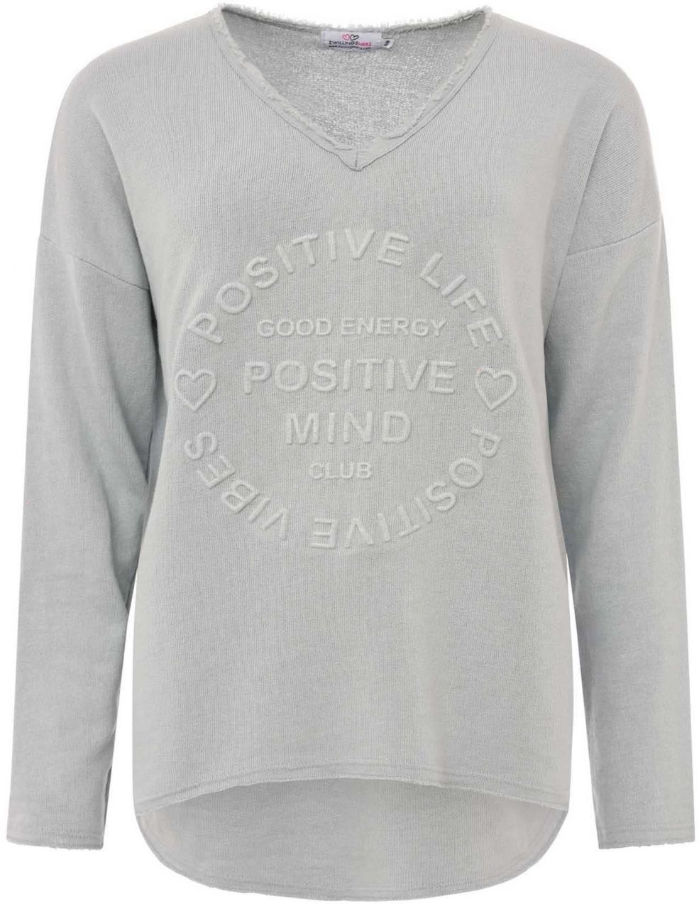 Zwillingsherz Mikina 'Positive Mind'  svetlosivá