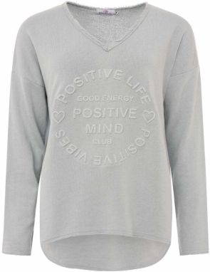Zwillingsherz Mikina 'Positive Mind'  svetlosivá