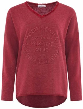 Zwillingsherz Mikina 'Positive Mind'  farba lesného ovocia